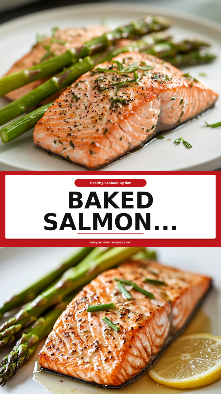 Baked Salmon with Asparagus with crispy potato crust and vegetable filling a white plate overhead view