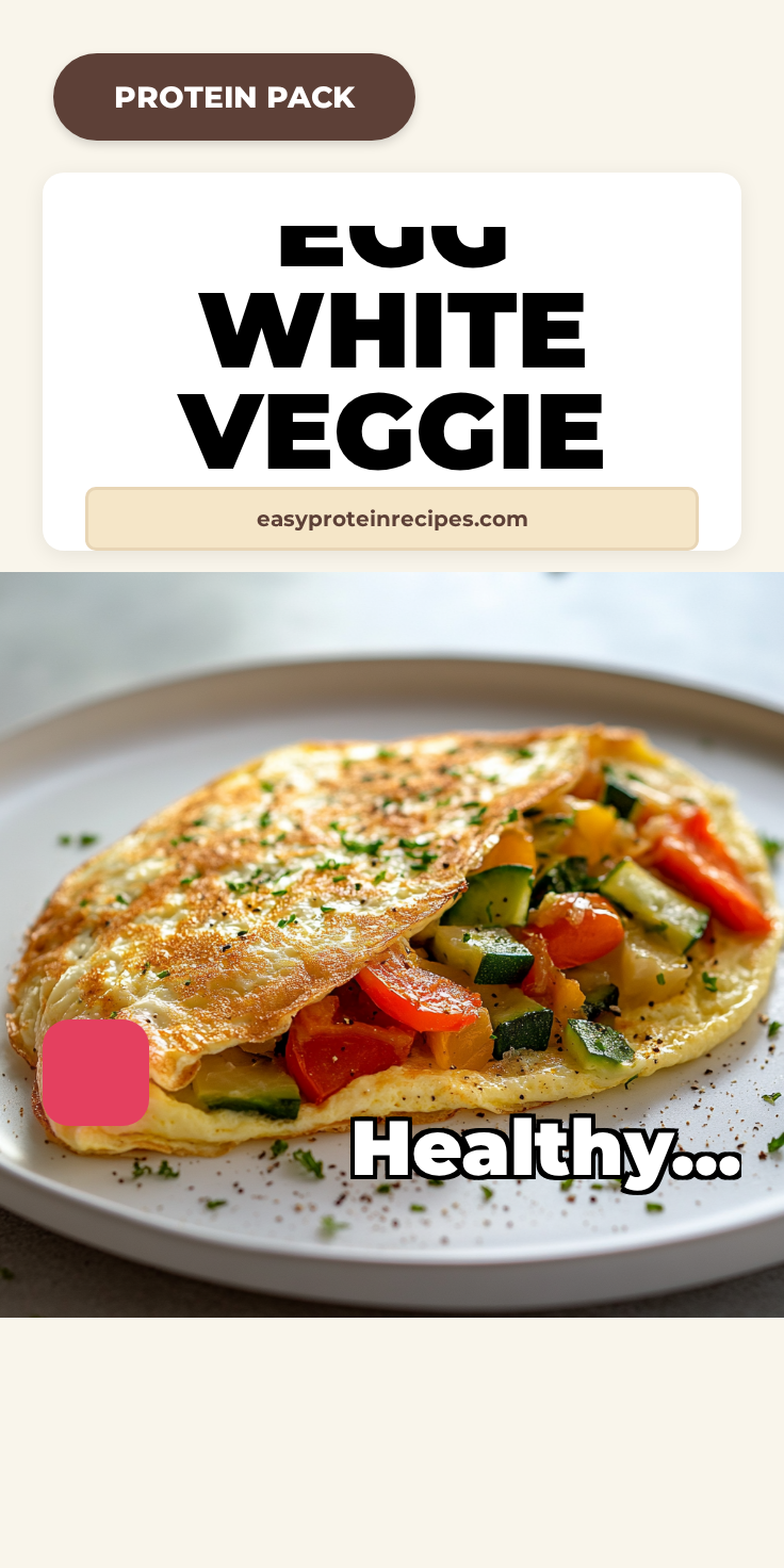Egg White Veggie Omelette with crispy potato crust and vegetable filling a white plate overhead view