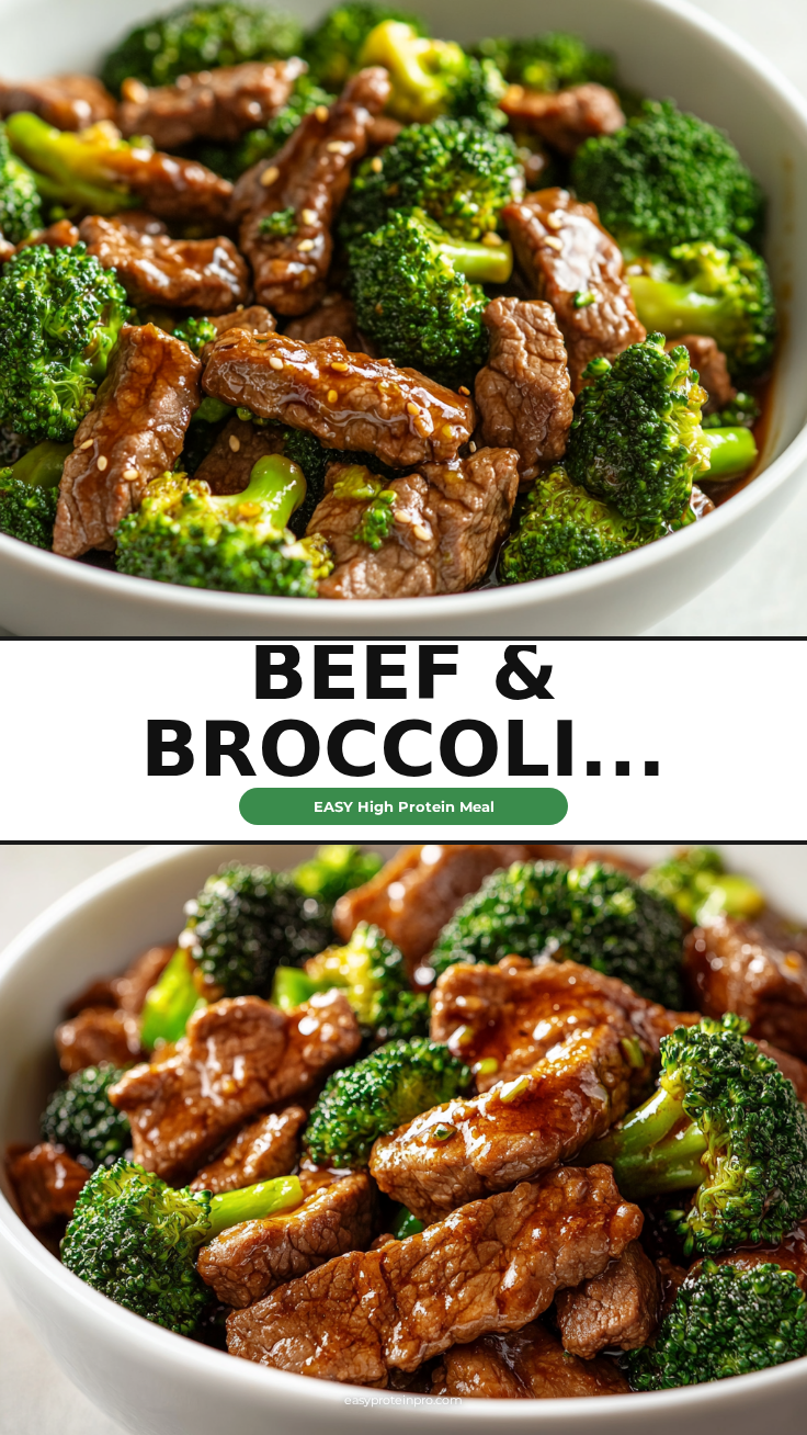 Beef & Broccoli Protein Stir-Fry with crispy potato crust and vegetable filling a white plate overhead view